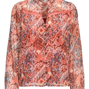 Onlvikki Life L/s V-neck Lace Shirt - Oranje Dessin