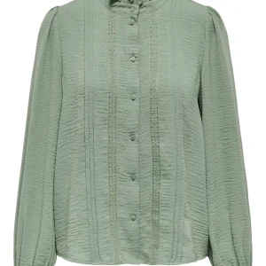 Jdyellis Life L/s Lace Shirt Wvn No - Oud Groen