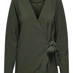Jdyvilma L/s Wrap Top Jrs - Donkergroen
