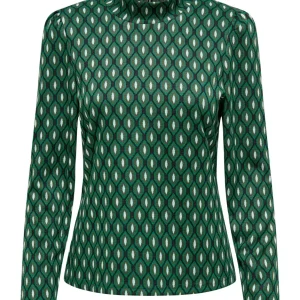 Onlalia L/s High Neck Puff Top Cs J - Groen Dessin
