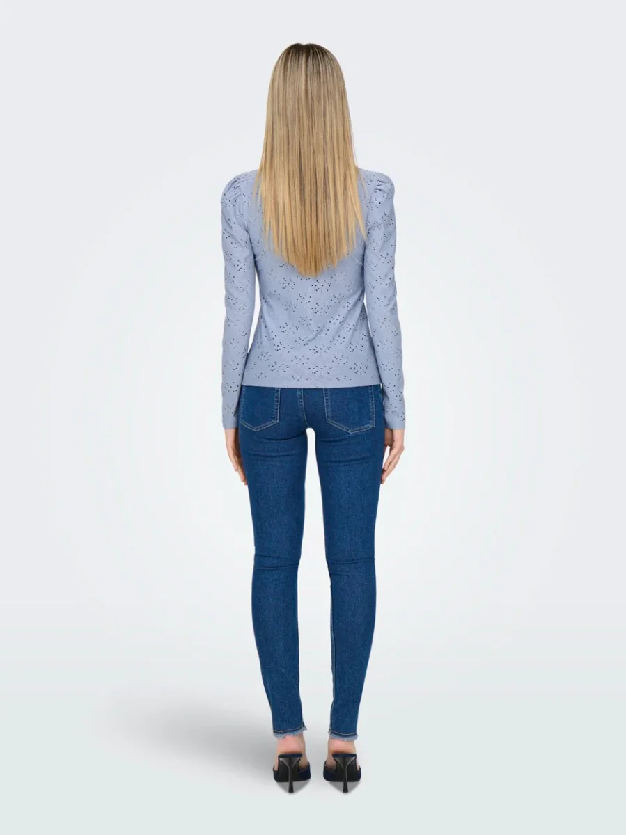 Onlsmilla Life L/s Puff Top Jrs - Lichtblauw - Afbeelding 5