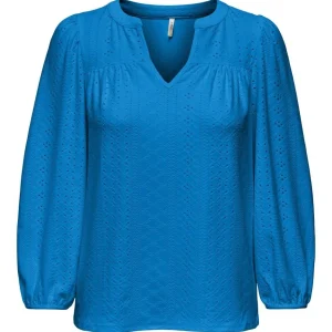 Onlsandra L/s Split Top Jrs - Kobalt