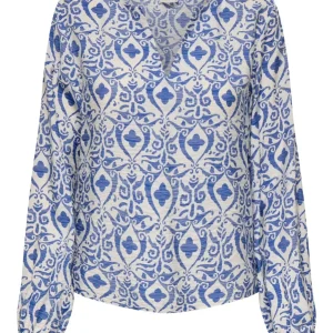 Jdytroya May Life Ls Top - Blauw Dessin