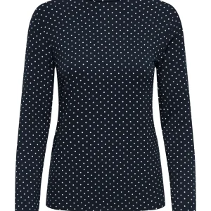 Jdysandy L/s Highneck Top. Jrs - Blauw Dessin