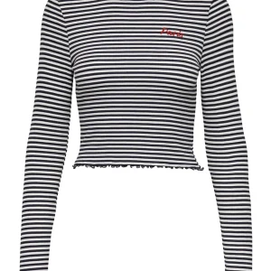 Onlmaja L/s Cropped Stripe Top Cc J - Blauw Dessin