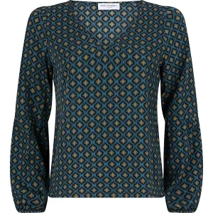 Blouse Yvie - Blauw Dessin
