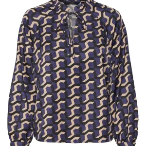Vmsora Ls Top Wvn - Blauw Dessin
