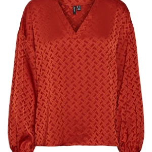 Vmelisa 3/4 V-neck Top Wvn Btq - Roest