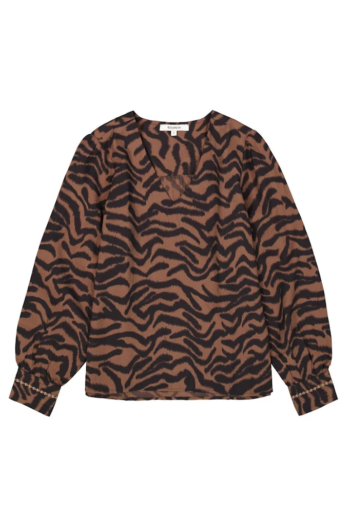 Animal Print Blouse - Bruin Dessin - Afbeelding 2
