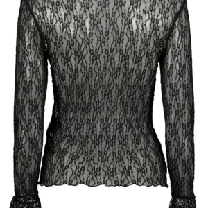 Jdylala Ls High Neck Lace Top - Zwart