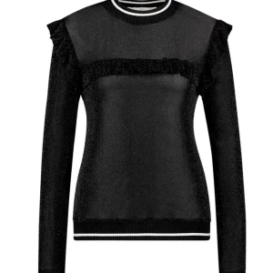 Jdygreta L/s Embroidery Top Wvn - Zwart