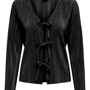 Jdybravo L/s Tie Pleat Top Jrs - Zwart