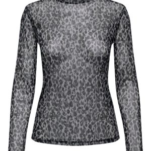 Jdyelsa L/s Highneck Mesh Top Jrs - Grijs Dessin