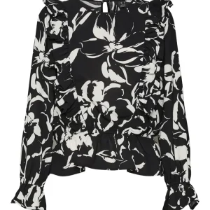 Vmpolliana Inge Ls Top Wvn - Zwart Dessin
