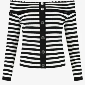 Baytown Button Top - Zwart Dessin
