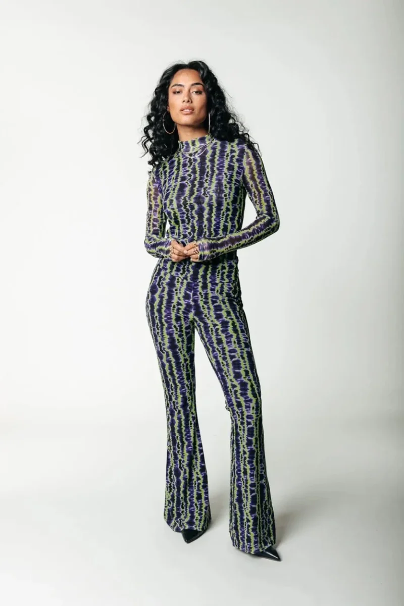 Neyo Tie Dye Stripes Mesh Top - Multicolor - Afbeelding 2