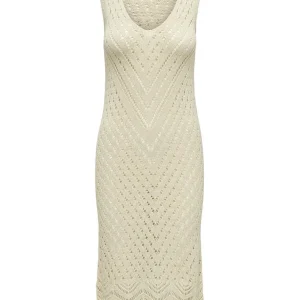 Jdysun S/l V-neck Midi Dress Knt - Beige