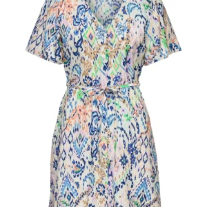 Jdytroya Life S/s Short Dress Wvn D - Ecru Dessin