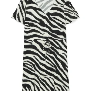 Vmeasy Joy Ss Short Dress Wvn Ga - Ecru Dessin