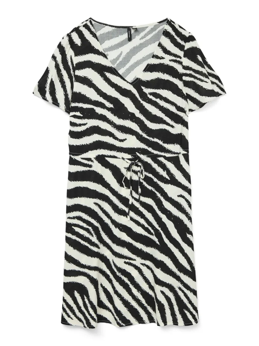 Vmeasy Joy Ss Short Dress Wvn Ga - Ecru Dessin - Afbeelding 2