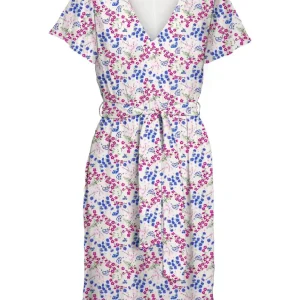 Vmutilla S/s V-neck Abk Dress Wvn B - Wit Dessin