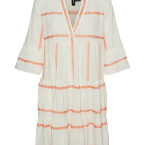 Vmdicthe 3/4 Stripe Emb Tunic Wvn G - Wit Dessin