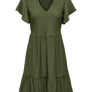 Onlsandra S/s V-neck Dress Jrs - Army
