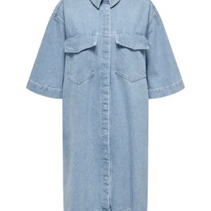 Onlsophie S/s Oversize Dress Dnm Si - Blue Denim