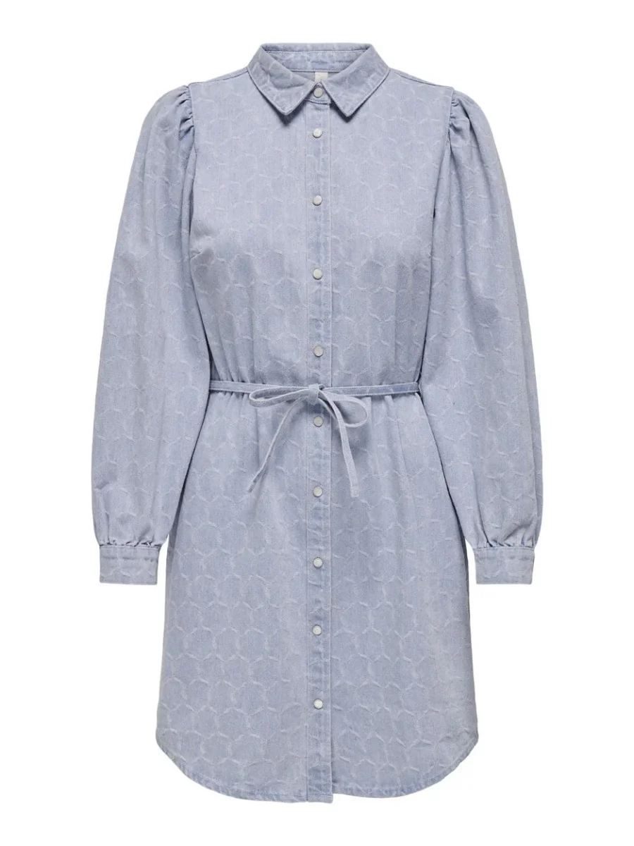 Onlrocco-eliza Ls Dnm Dress Bj - Blue Denim