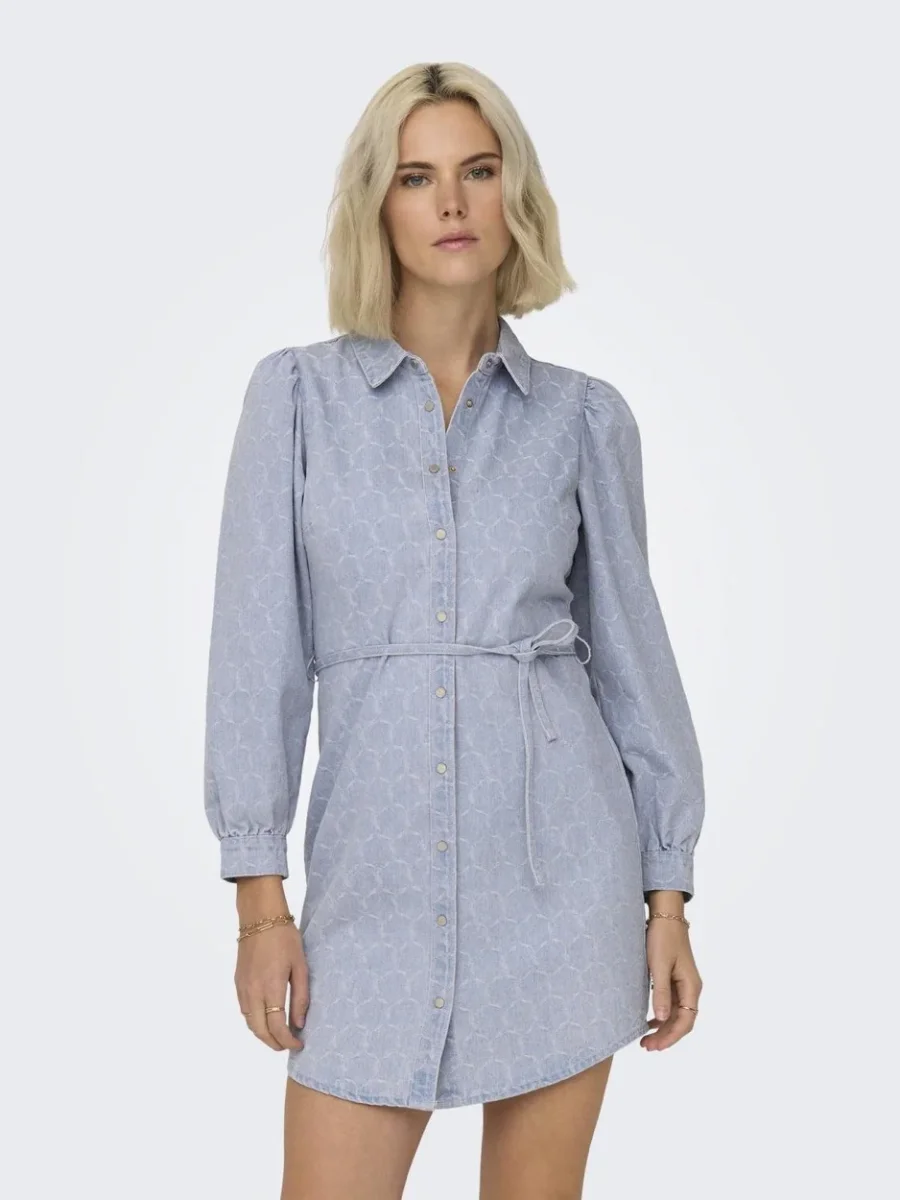 Onlrocco-eliza Ls Dnm Dress Bj - Blue Denim - Afbeelding 6
