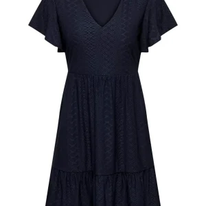 Onlsandra S/s V-neck Dress Jrs - Navy