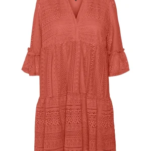 Vmhoney Lace 3/4 V-neck Tunic Wvn - Rood Melee