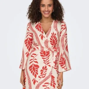 Jdypepper 7/8 Wrap Dress - Rood Dessin