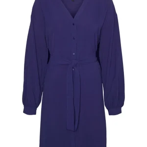 Vmeye L/s Abk Dress Wvn Btq Ga - Aubergine