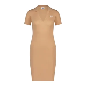 Rib Polo Dress - Zalm/peach