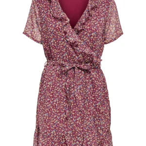 Jdyjennifer Life S/s Wrap Dress Wvn - Roze Dessin