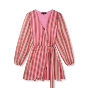 Lotte Ladies Knitted Wrap Dress - Roze Dessin