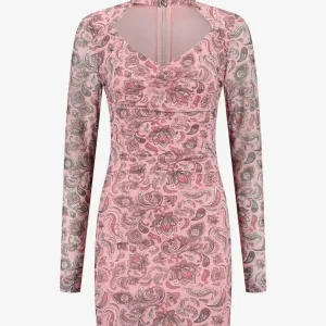 Bangui Mesh Dress - Roze Dessin