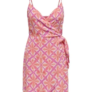 Onlalma Life Poly Isa Wrap Dress Ao - Roze Dessin