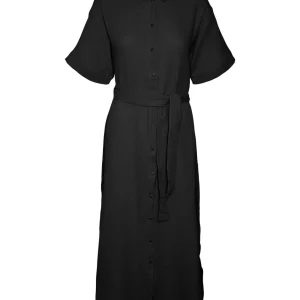 Vmnatali Nia 2/4 Calf Shirt Dress W - Zwart