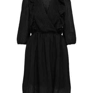 Onllondon 3/4 Ruffle Dress Noos Wvn - Zwart