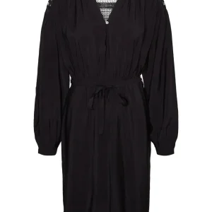 Vmayoe L/s V-neck Abk Dress Wvn Btq - Zwart