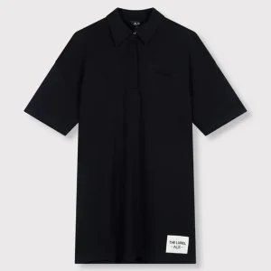 Ladies Knitted Polo Dress - Zwart