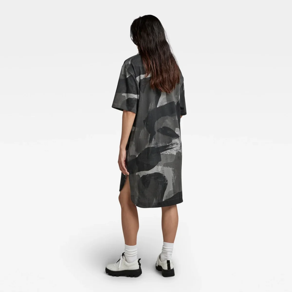 Boxy U Tee Ao Dress Ss Wmn - Grijs Dessin - Afbeelding 4