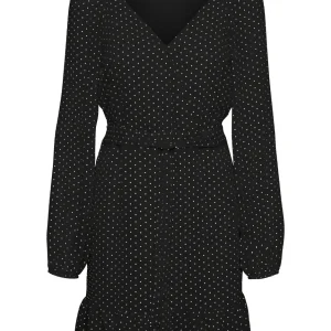 Vmfie Ls Mini Dress Wvn - Zwart Dessin