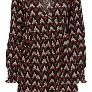Jdylotus L/s Wrap Dress Jrs - Zwart Dessin