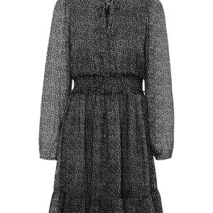 Vmholly Ls Frill Short Dress Wvn Ga - Zwart Dessin