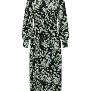 Jdylesley L/s Midi Wrap Dress Wvn - Zwart Dessin
