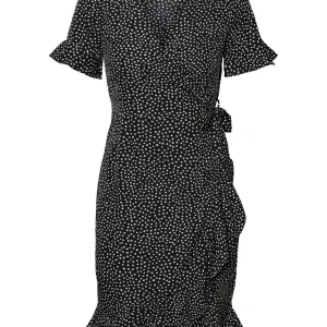 Vmhenna 2/4 Wrap Frill Dress Noos - Zwart Dessin