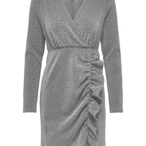 Onlaurora Ls Dress Wvn - Zilverkleurig